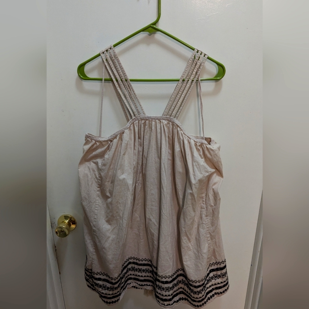 Free People Embroidered Batiste Kashmir Trapeze Dress